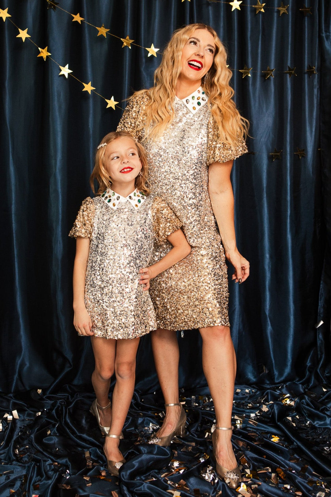 Mini Bedazzle Dress in Metallic Sequin