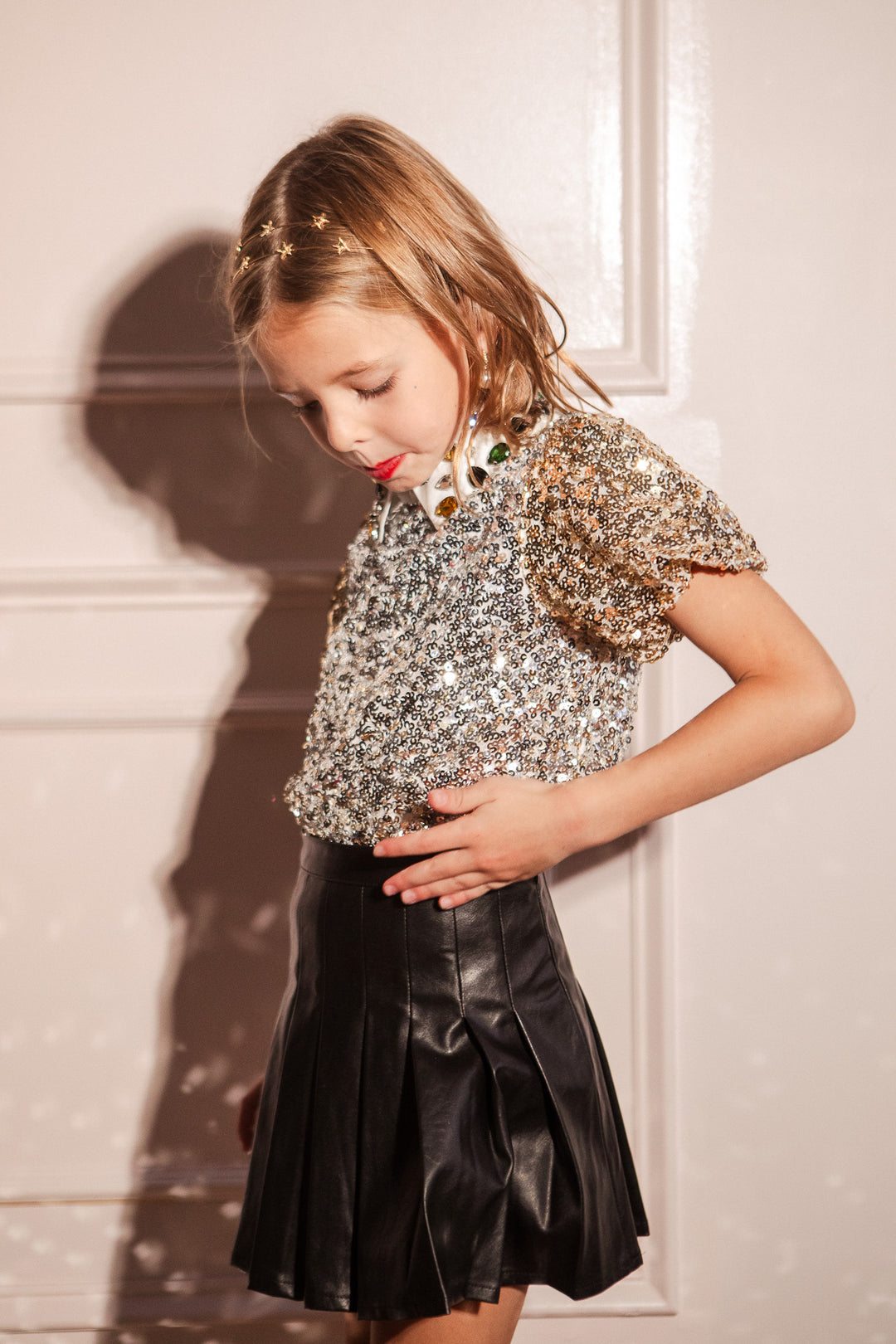 Mini Bedazzle Top in Metallic Sequin - FINAL SALE