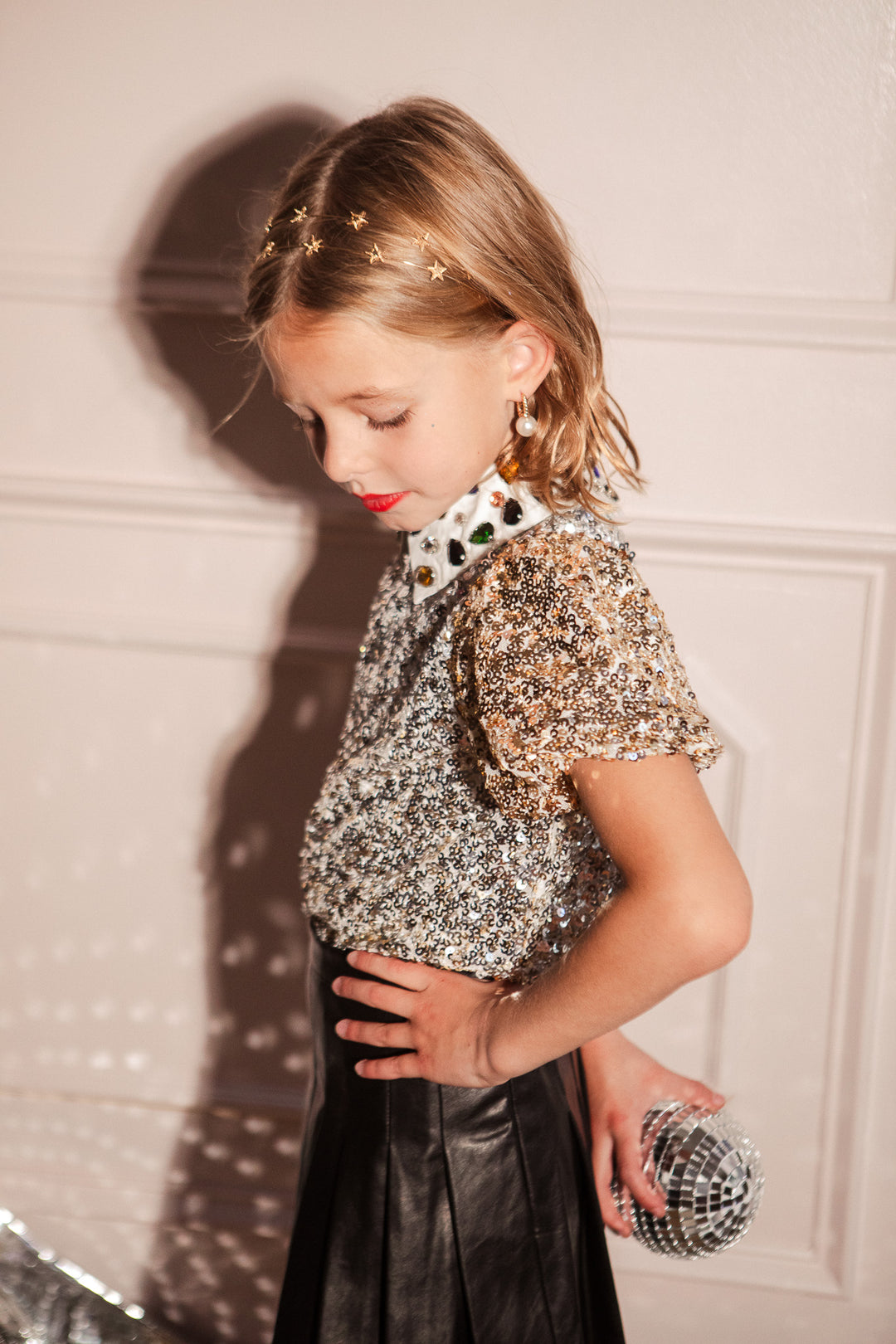 Mini Bedazzle Top in Metallic Sequin - FINAL SALE