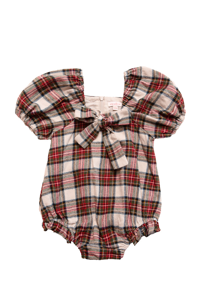 Baby Merry Romper in Holiday Plaid - FINAL SALE