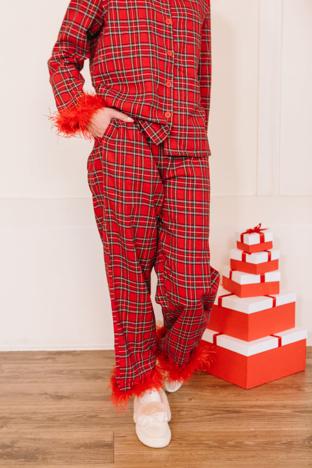 Benjamin Pajama Set in Holiday Plaid