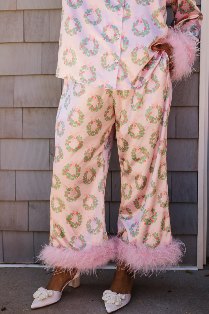 Bianca Set in Pink Wreath Print - FINAL SALE