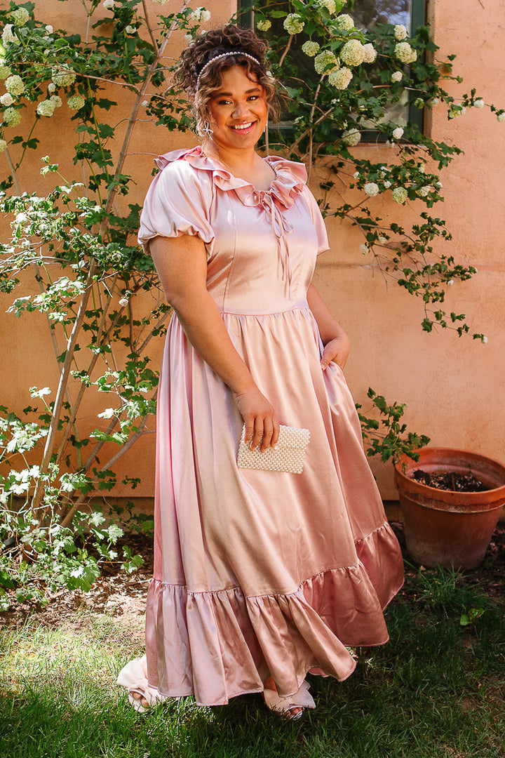 Billie Dress in Blush Satin