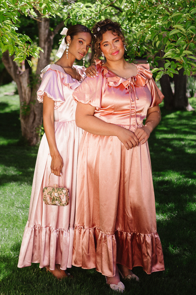 Billie Dress in Blush Satin