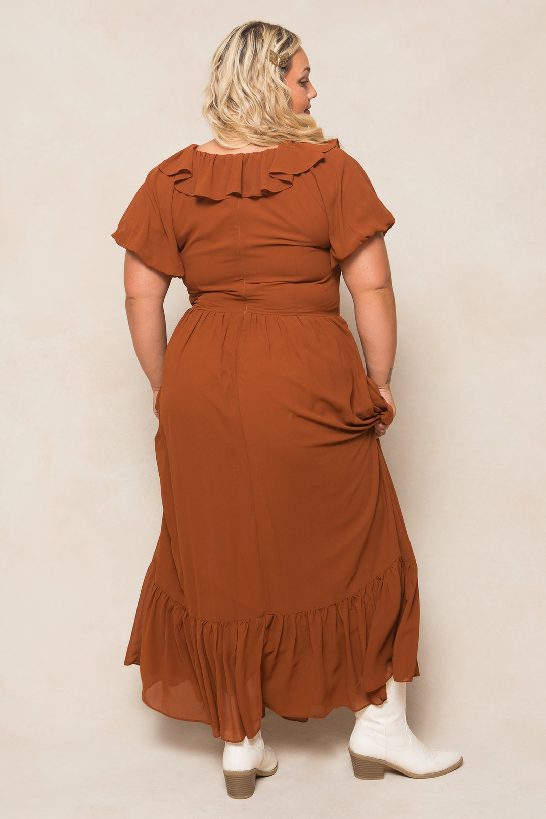 Billie Dress in Amber Chiffon - FINAL SALE