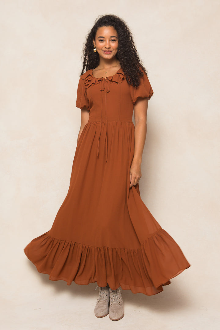 Billie Dress in Amber Chiffon - FINAL SALE