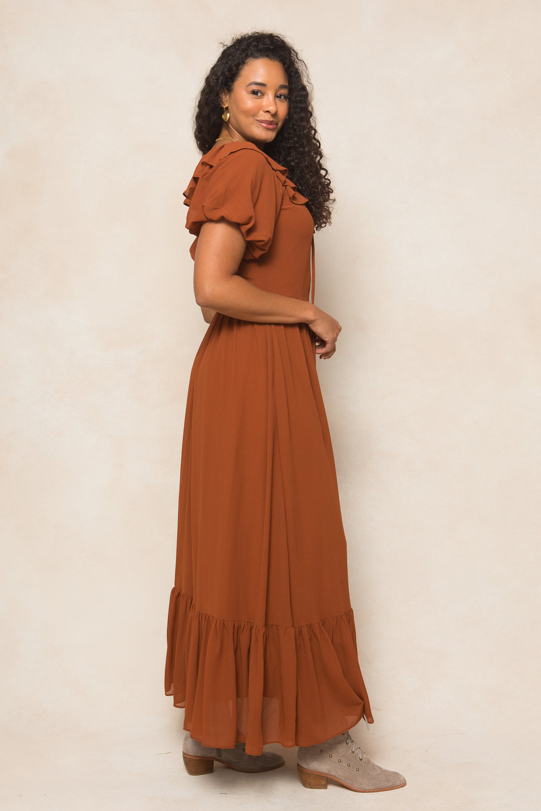 Billie Dress in Amber Chiffon - FINAL SALE