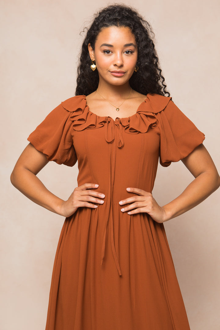 Billie Dress in Amber Chiffon - FINAL SALE