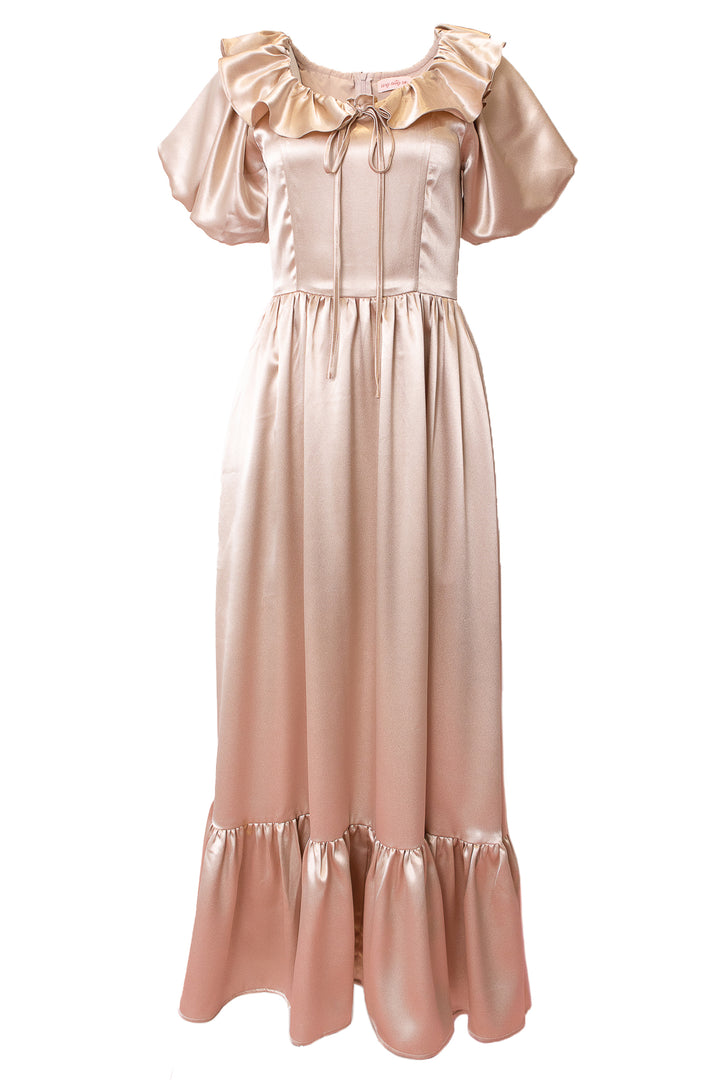 Billie Dress in Champagne Satin