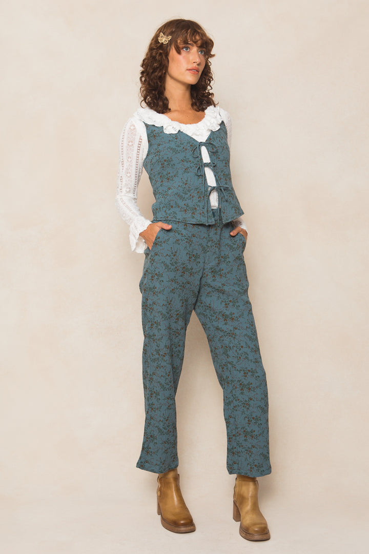 Birdie Pants in Blue Floral - FINAL SALE