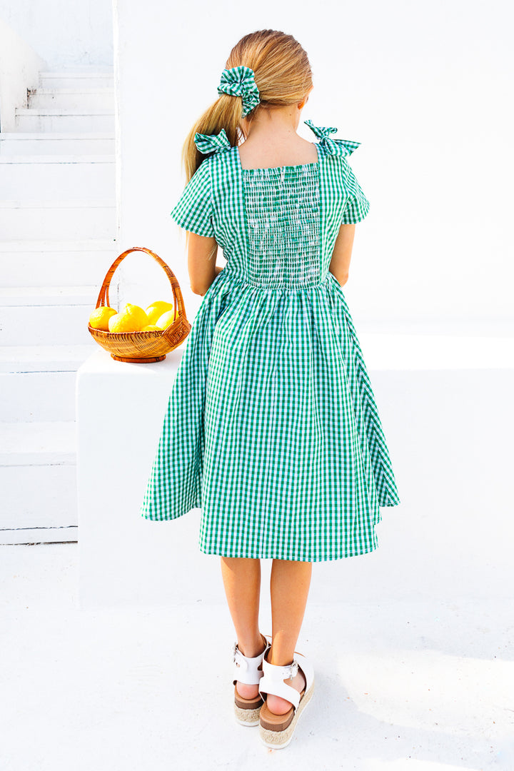 Mini Blakely Dress in Green Gingham - FINAL SALE