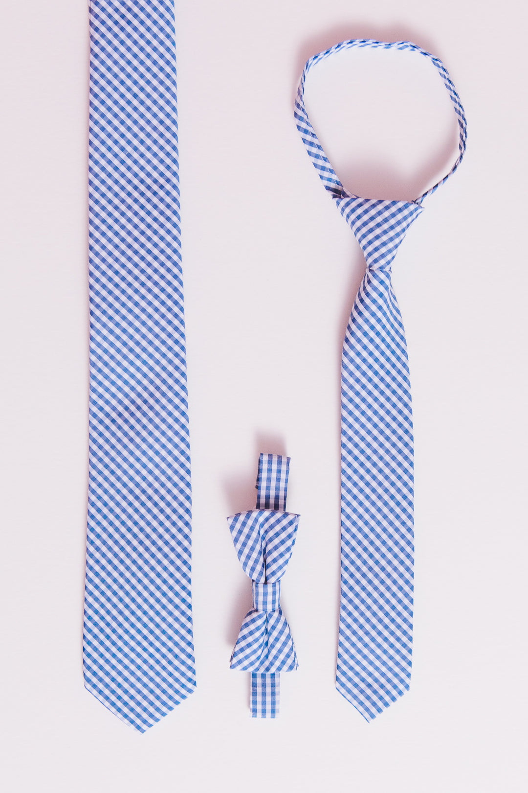 Boys Max Tie in Indie Blue Gingham - FINAL SALE