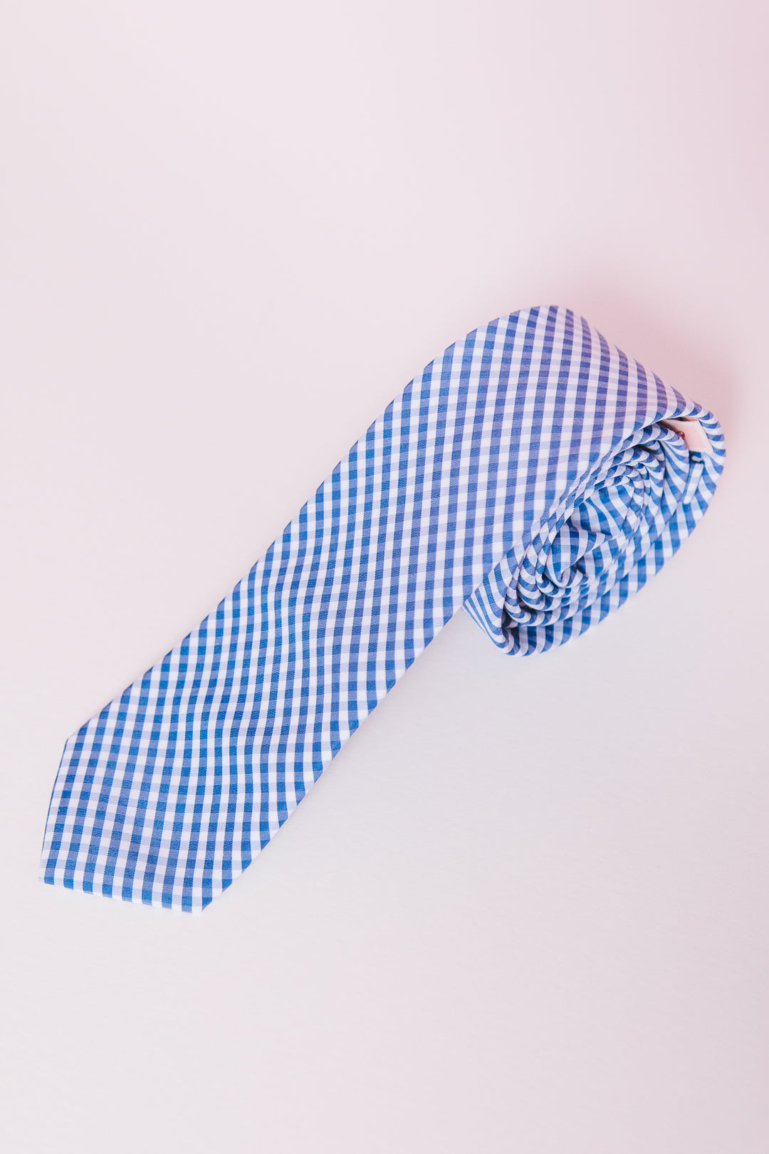 Mens Max Tie in Indie Blue Gingham - FINAL SALE