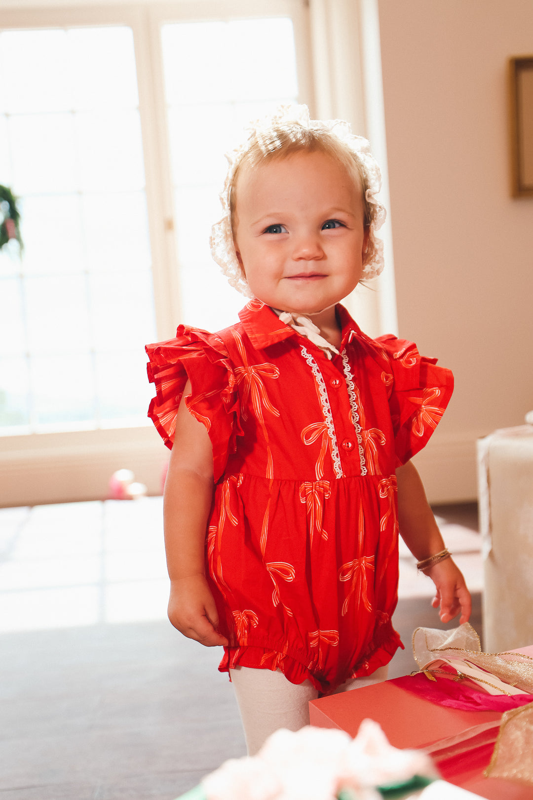 Baby Bowie Romper in Red - FINAL SALE