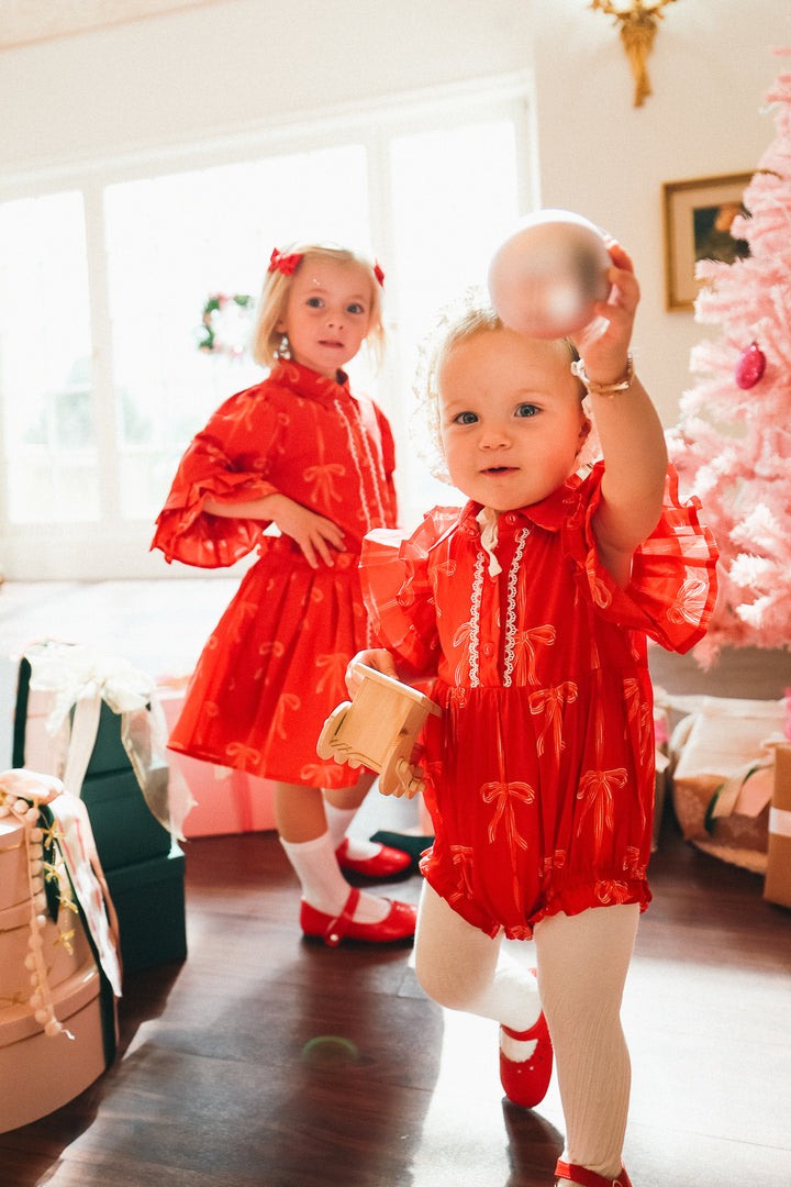 Baby Bowie Romper in Red - FINAL SALE