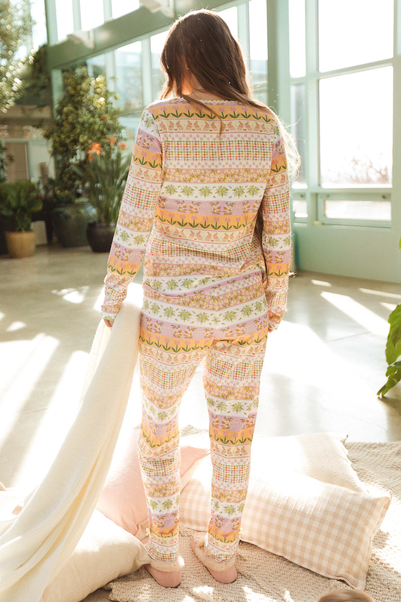 So Soft Pajama Set in Boxwood Blossoms Print