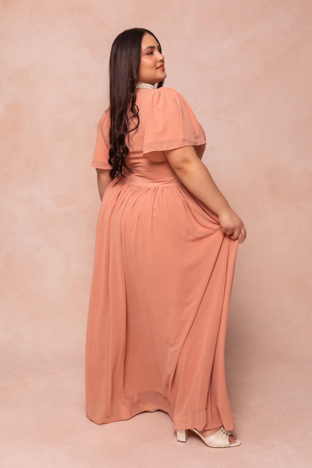 Abbie Dress in Apricot Crush