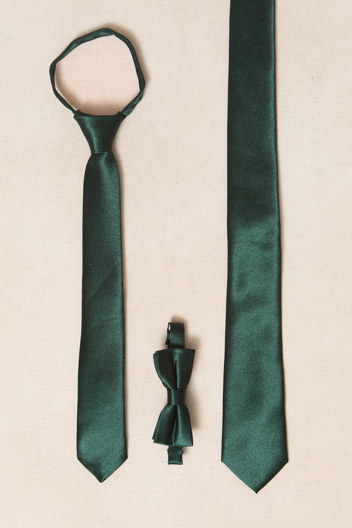 Boys Max Tie in Emerald Satin - FINAL SALE