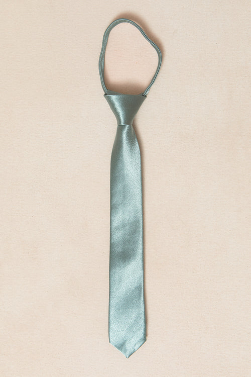 Boys Max Tie in Seaglass Satin