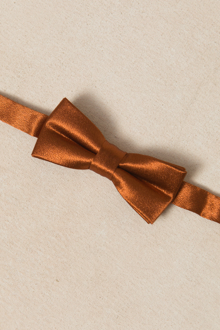 Baby Boys Henry Bow Tie in Amber Satin