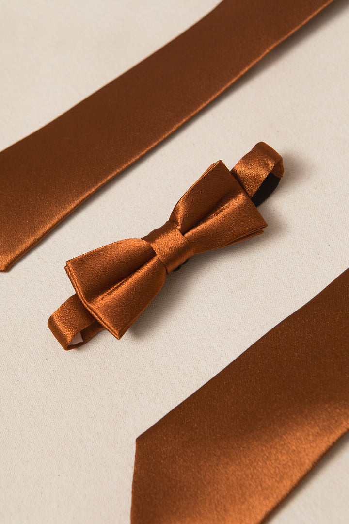 Baby Boys Henry Bow Tie in Amber Satin