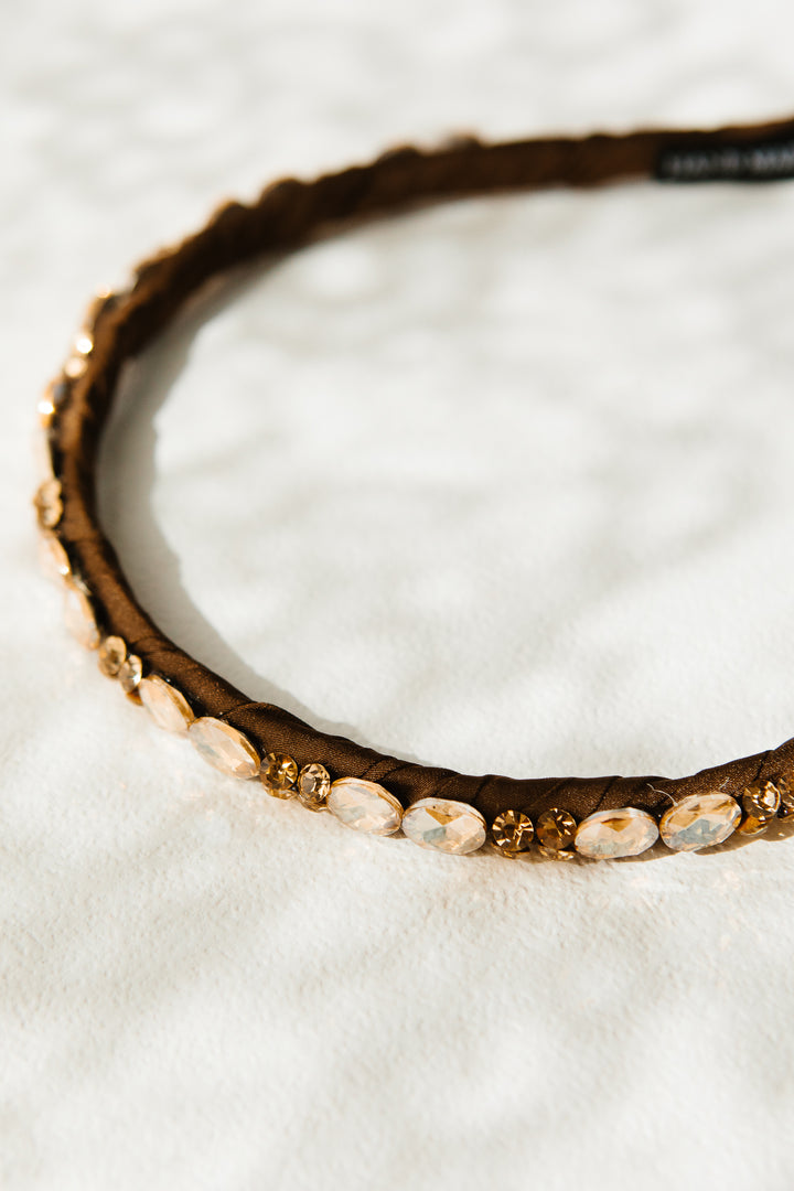 Brown Embellished Headband