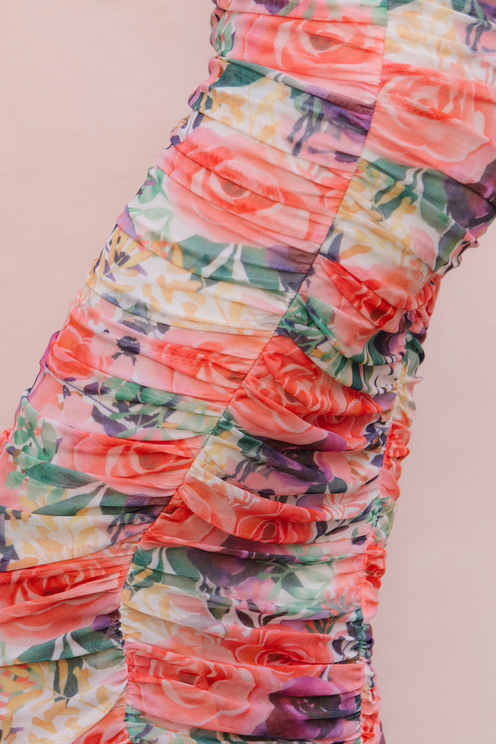 Brynn Short Sleeve Dress in Multicolor Floral