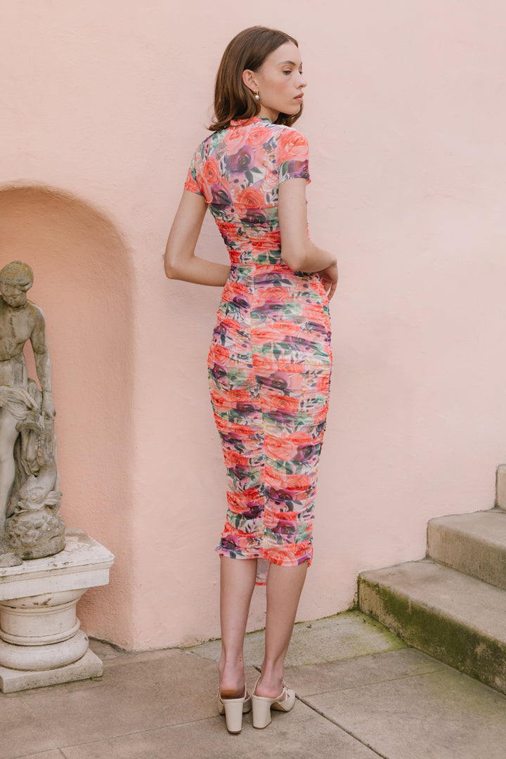 Brynn Short Sleeve Dress in Multicolor Floral