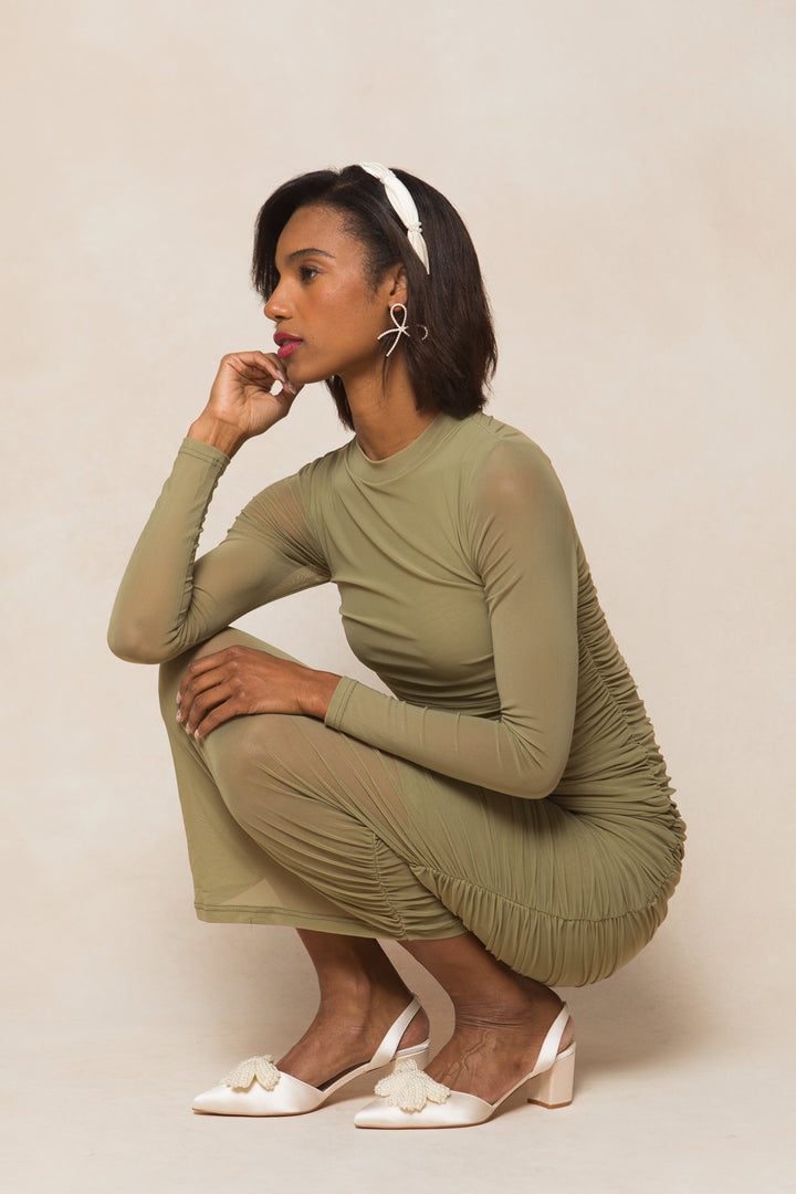 Brynn Dress in Olive - FINAL SALE