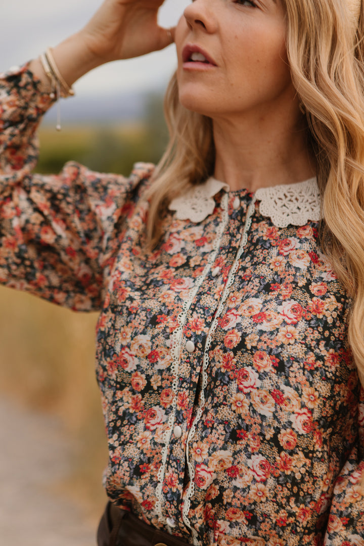 Cambridge Long Sleeve Blouse in Floral - FINAL SALE