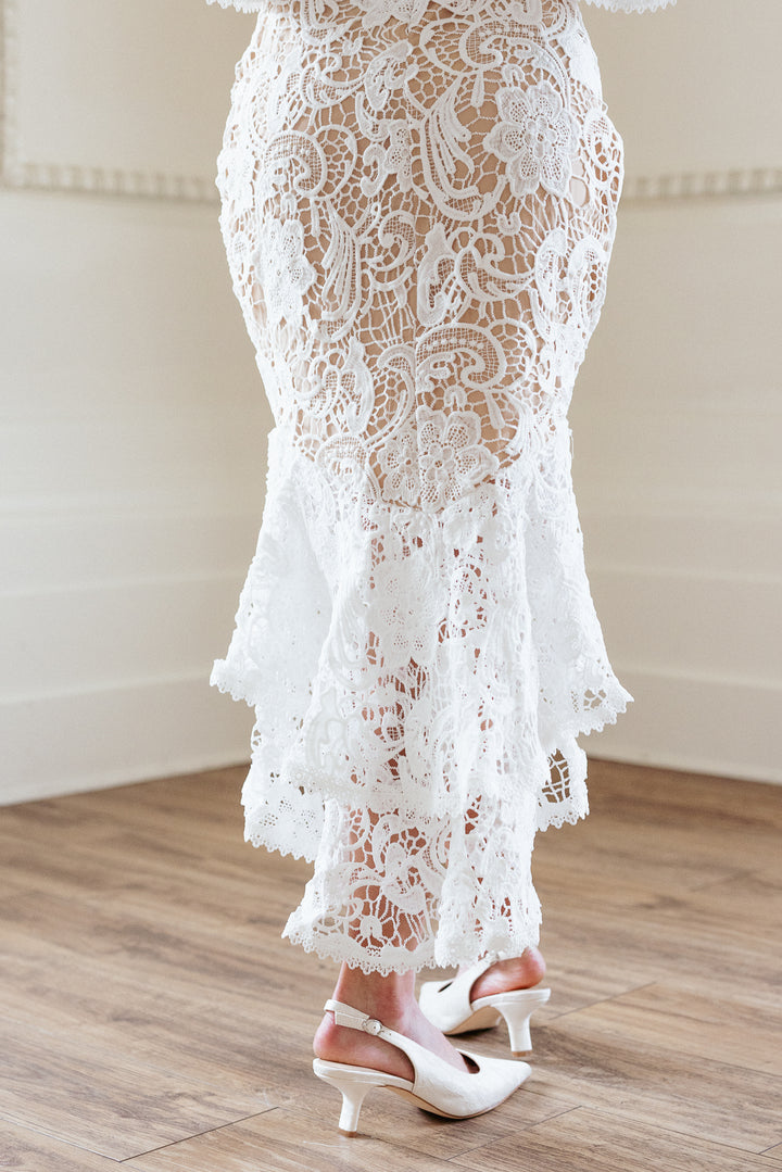 Cecilia Dress in White Lace