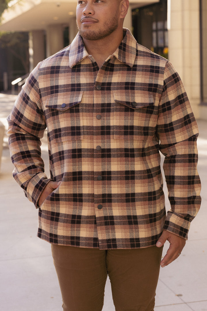 Mens Sam Shirt Jacket in Celine Plaid - FINAL SALE