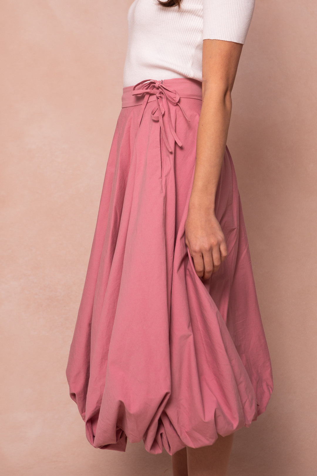 Clo Bubble Midi Skirt in Mauve