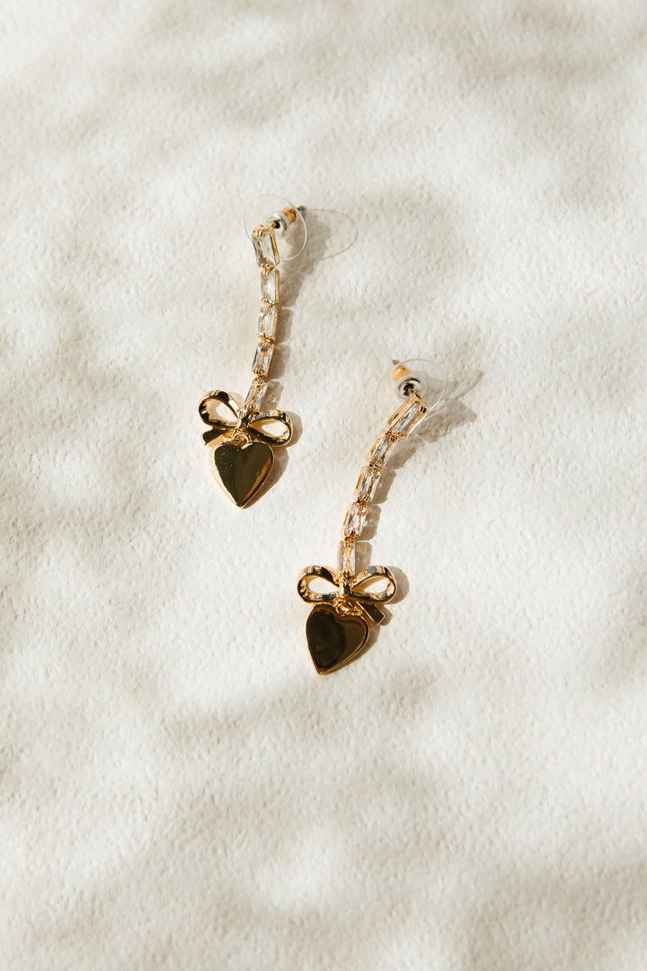 Crystal Heart Drop Earrings