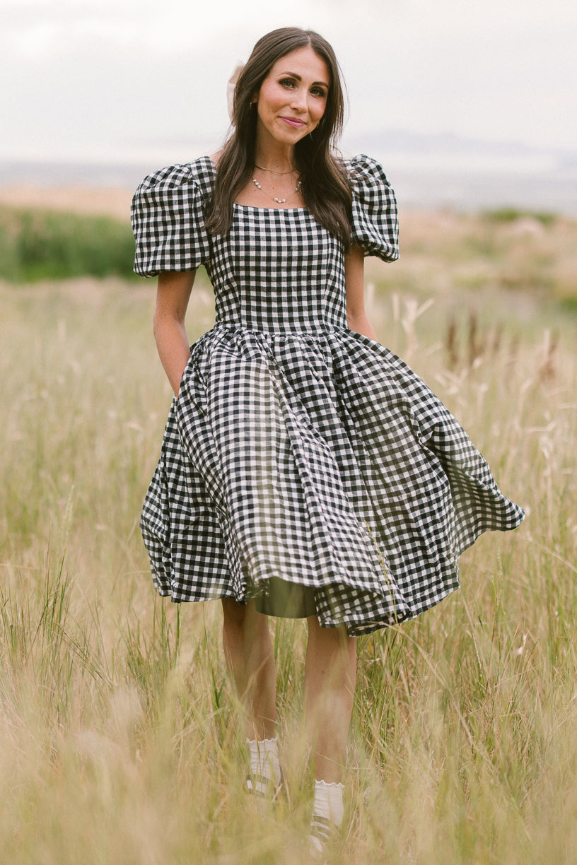 Cupcake Dress in Black Gingham - FINAL SALE