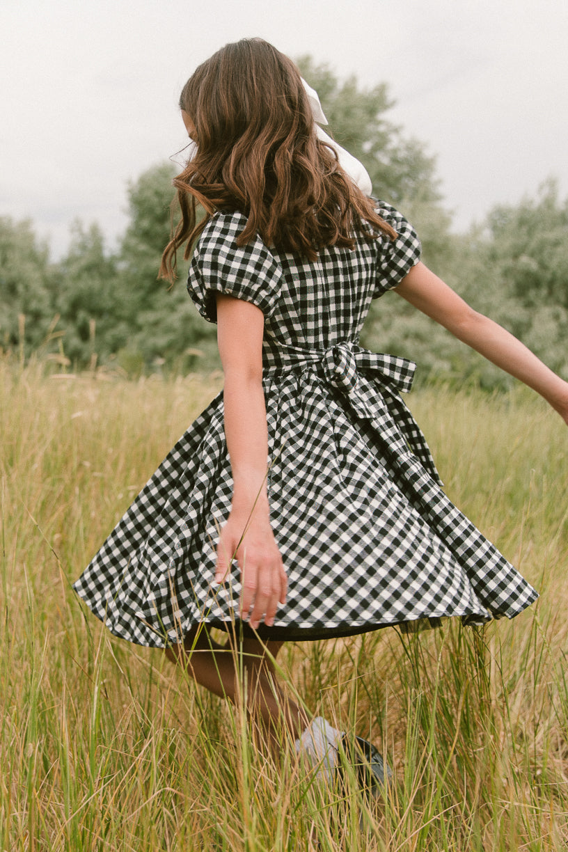 Mini Cupcake Dress in Black Gingham - FINAL SALE