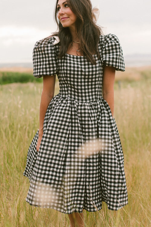 Cupcake Dress in Black Gingham - FINAL SALE