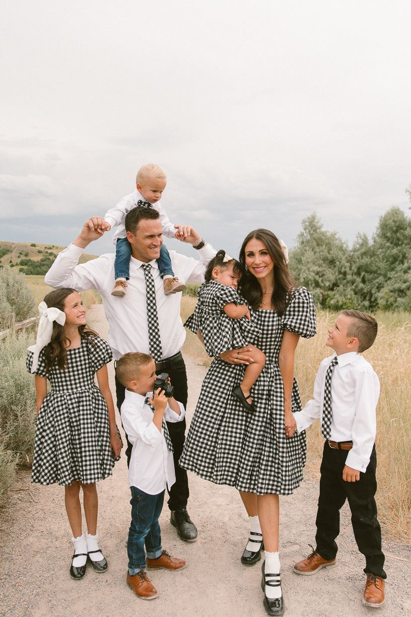 Baby Cupcake Dress Set in Black Gingham - FINAL SALE