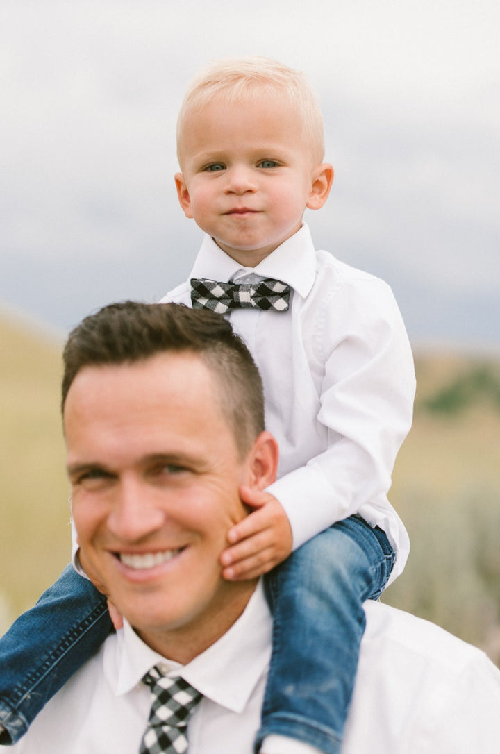 Baby Boys Henry Bow Tie in Cupcake Black Gingham - FINAL SALE