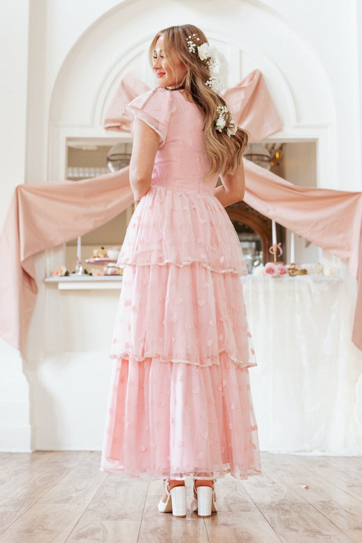 Annabelle Dress in Pink Hearts