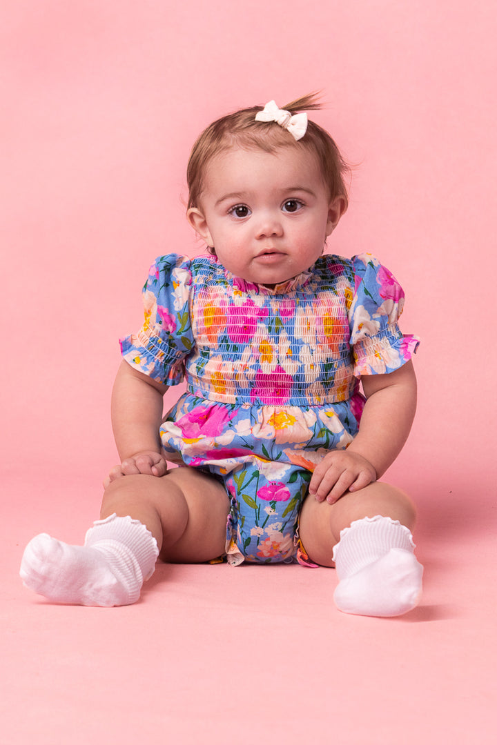 Baby Delia Romper in Blue