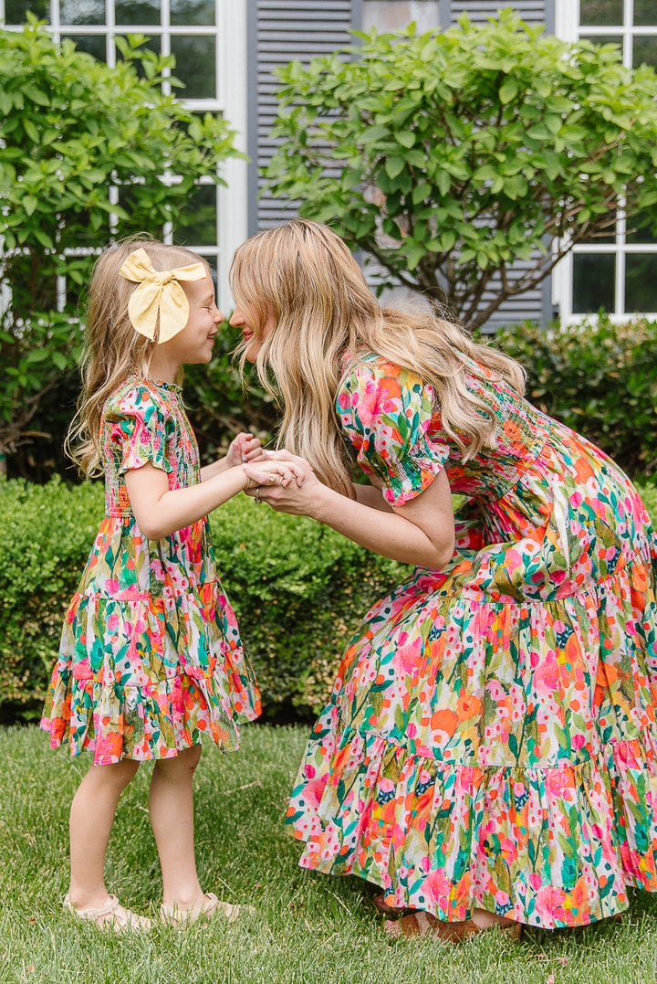 Mini Delia Dress in Multicolor Floral - FINAL SALE