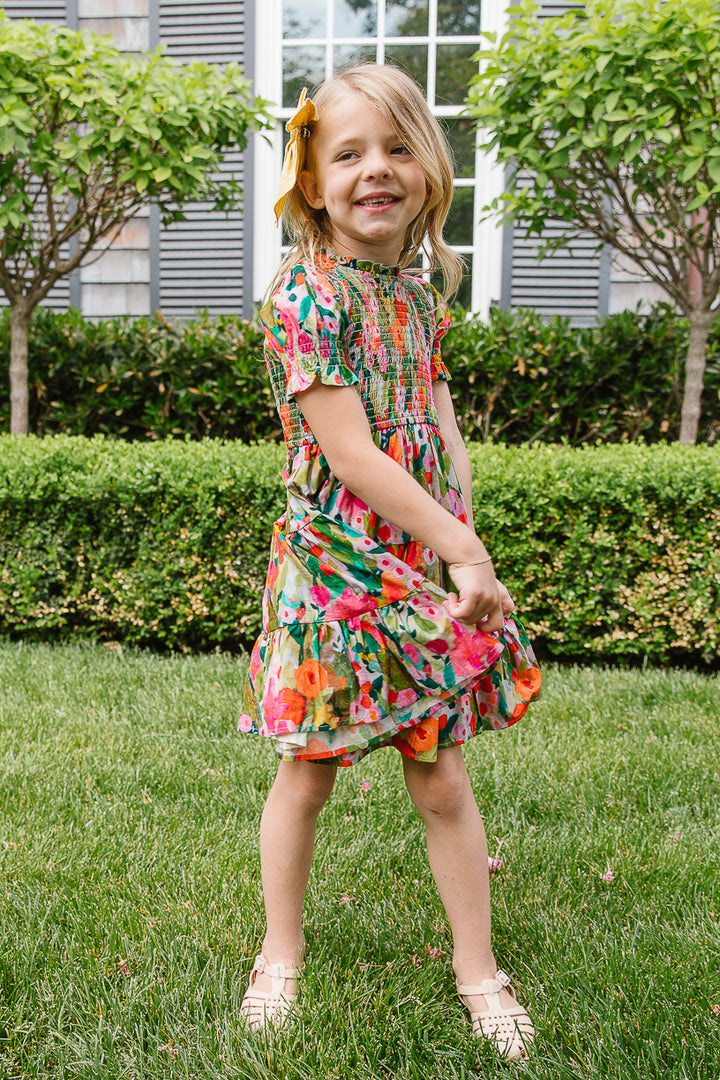 Mini Delia Dress in Multicolor Floral - FINAL SALE