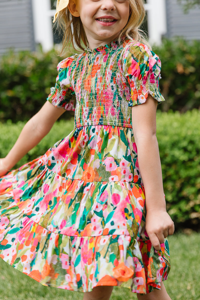 Mini Delia Dress in Multicolor Floral - FINAL SALE