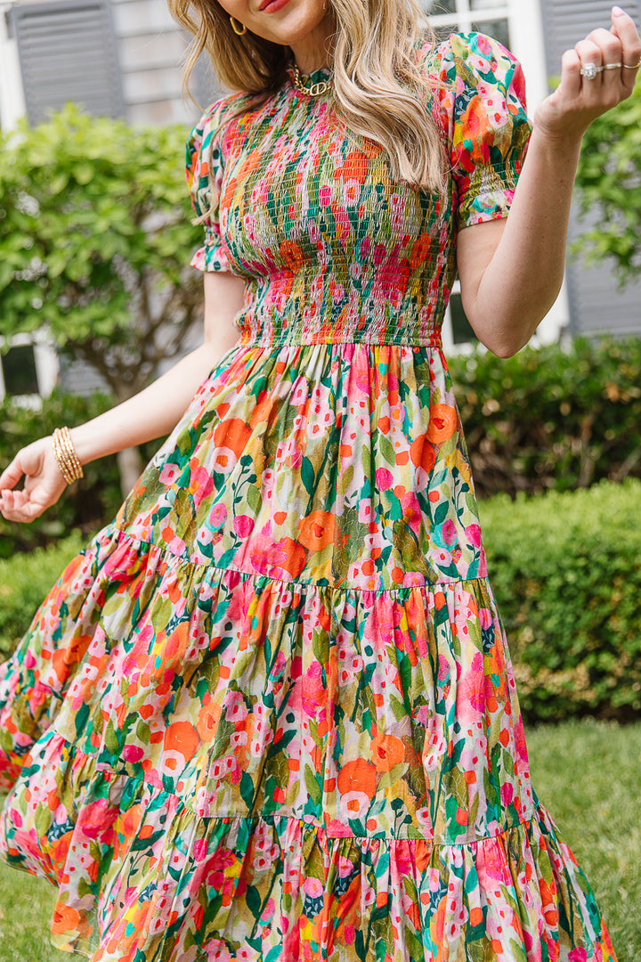 Delia Dress in Multicolor Floral - FINAL SALE