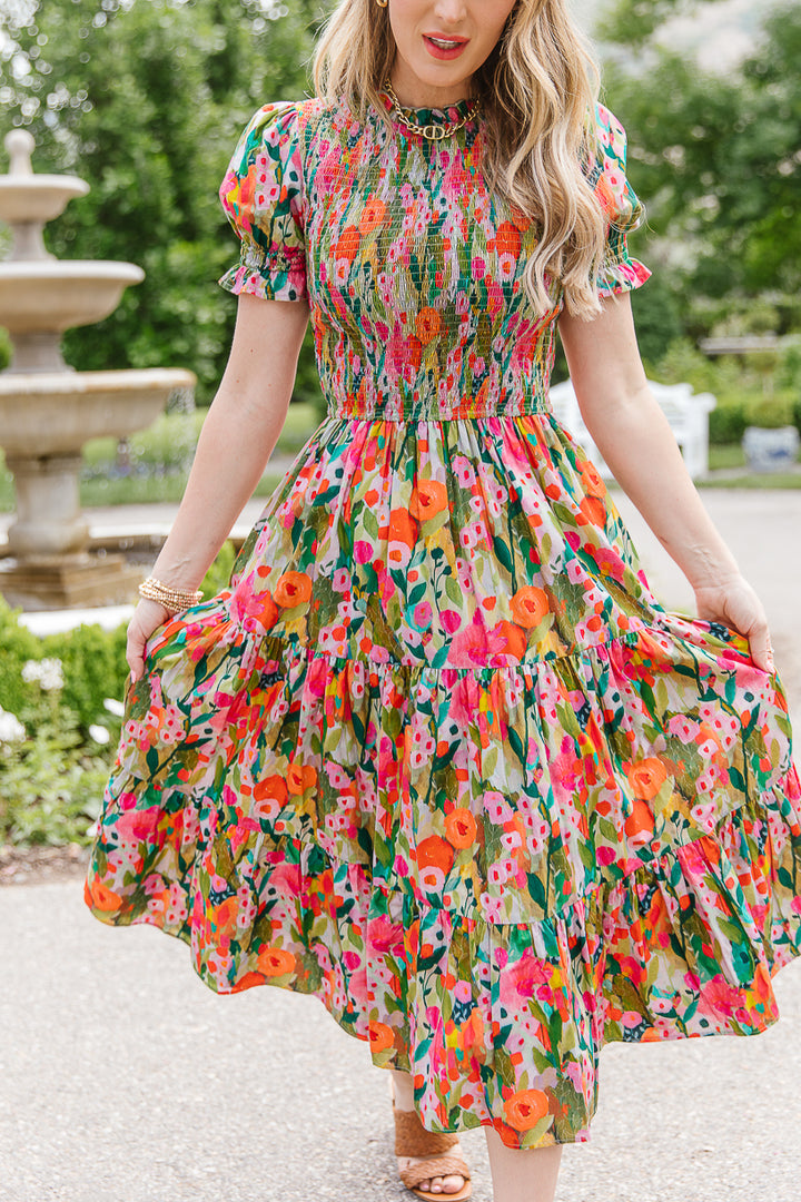 Delia Dress in Multicolor Floral - FINAL SALE