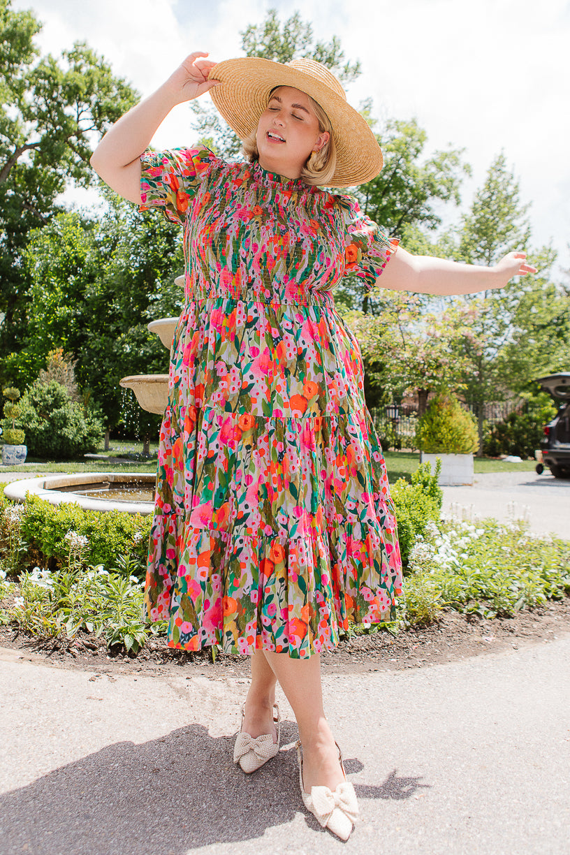 Delia Dress in Multicolor Floral - FINAL SALE