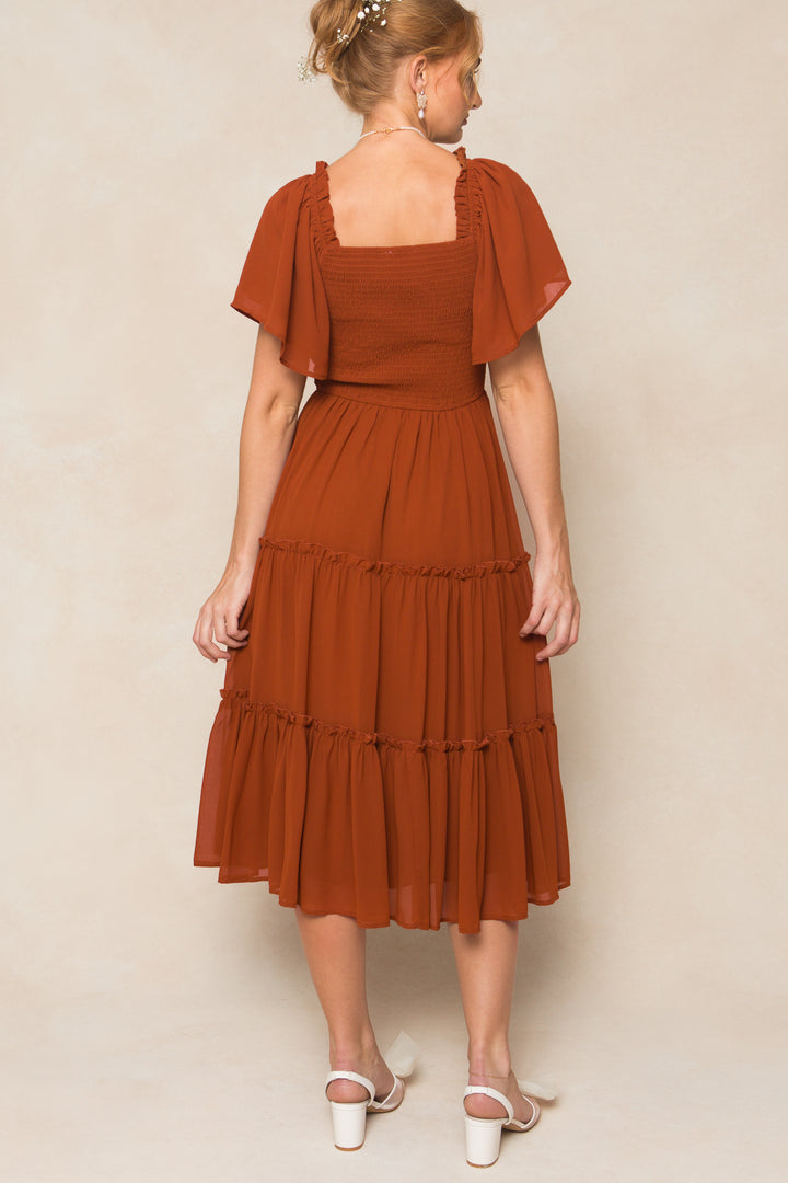 Ellie Dress in Amber Chiffon