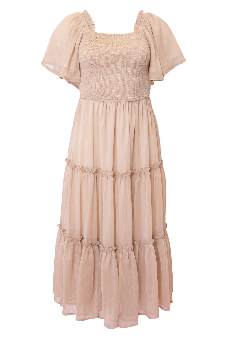 Ellie Dress in Champagne Chiffon