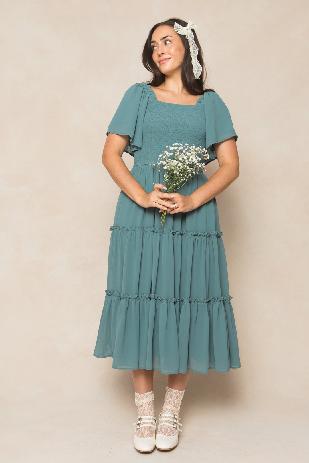 Ellie Dress in Seaglass Chiffon